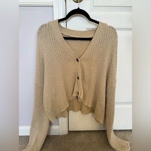 Brown/tan button up or down sweater